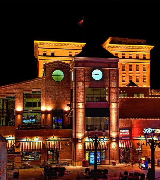 Station Square Office, Retail and Sheraton Hotel at night time